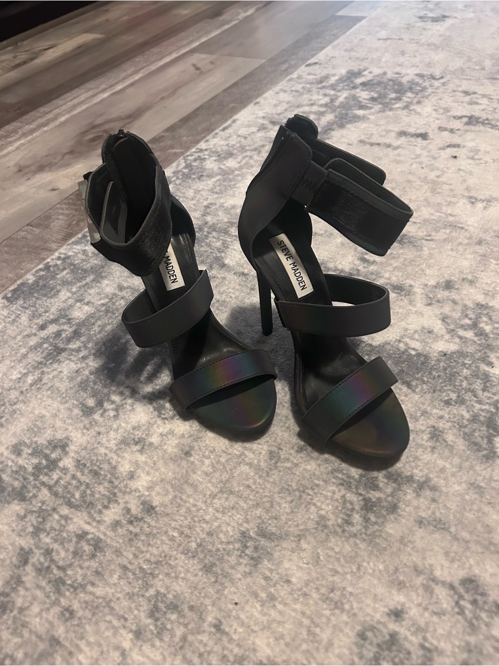 Steve Madden Iridescent Rainbow Strappy Stiletto Sandals - Picture 3 of 4